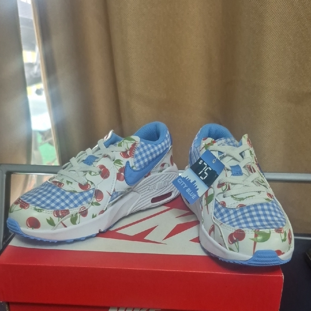 Nike Kids Cherry Pattern Sneakers - Blue and White